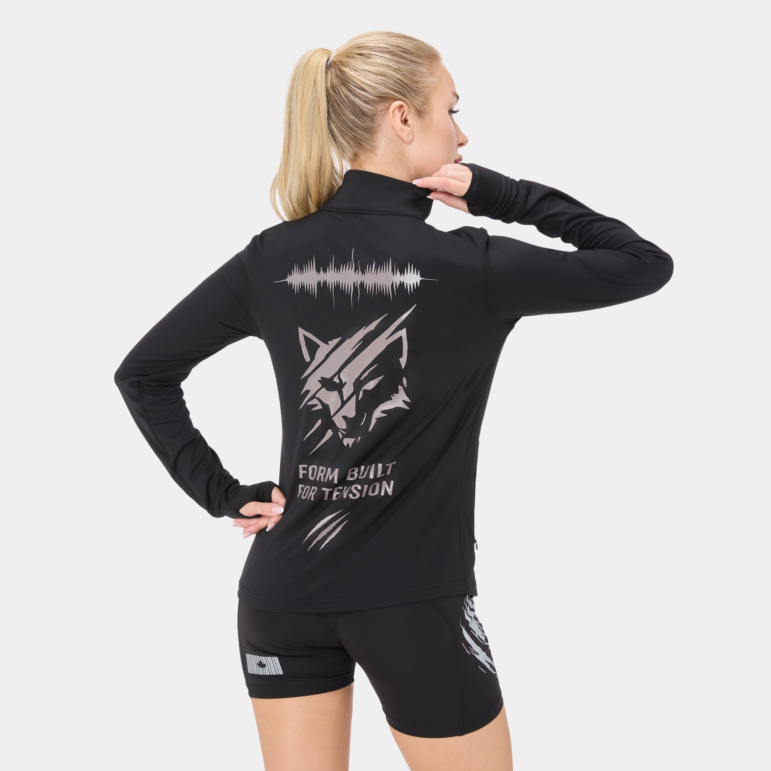CTRLFORM_01 FULL ZIP TOP — WAR BLACK