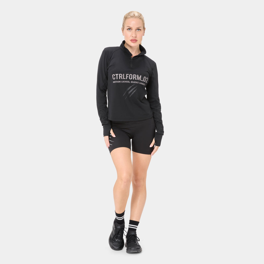 CTRLFORM_02 HALF ZIP — WAR BLACK