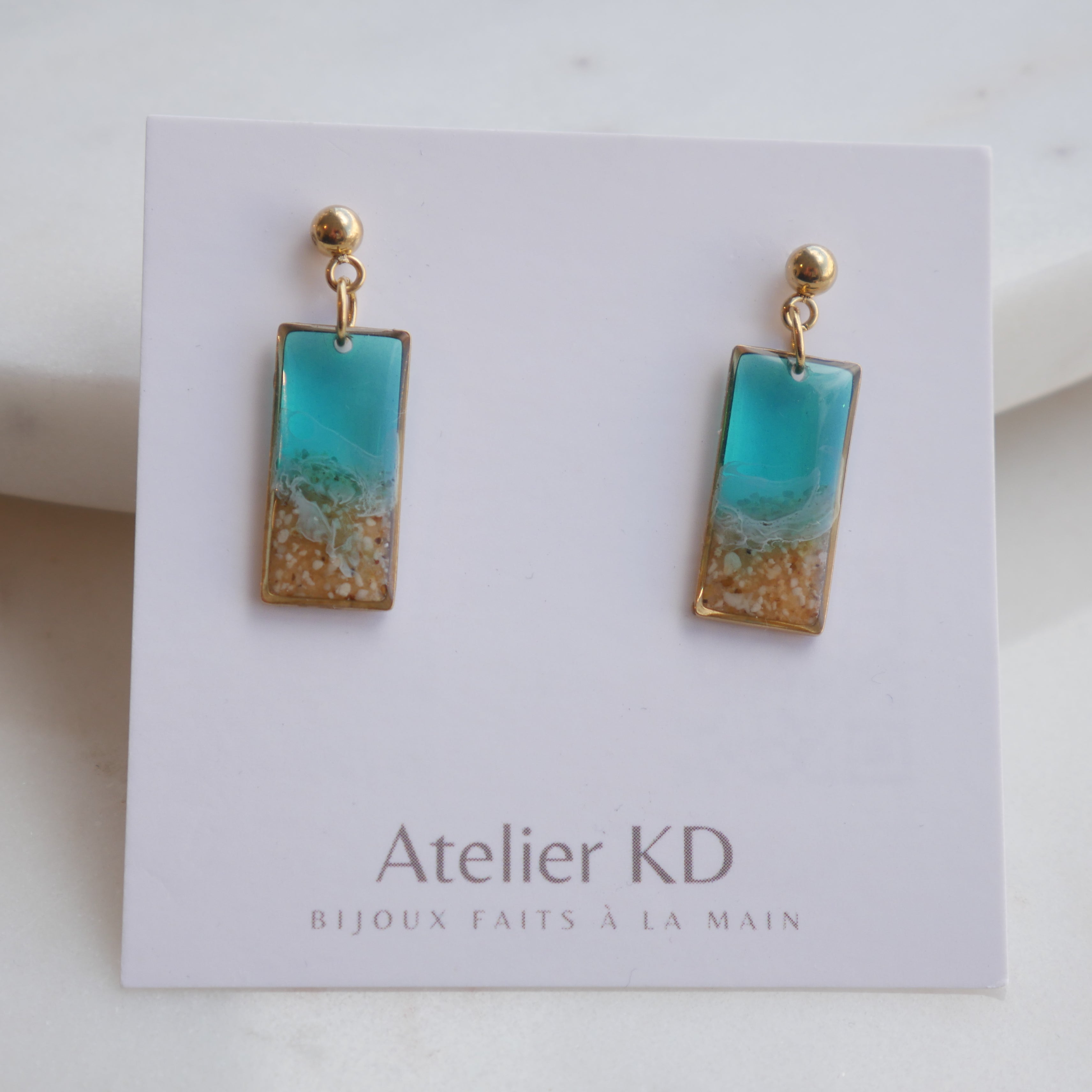 Boucles d'oreilles Tulum - rectangle (moyen)